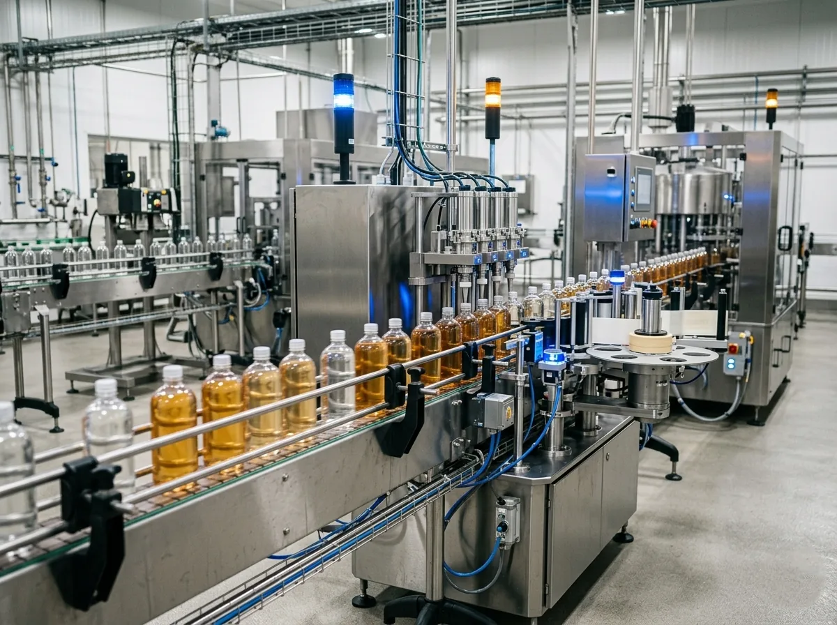 Línea automatizada de envasado de alimentos y bebidas